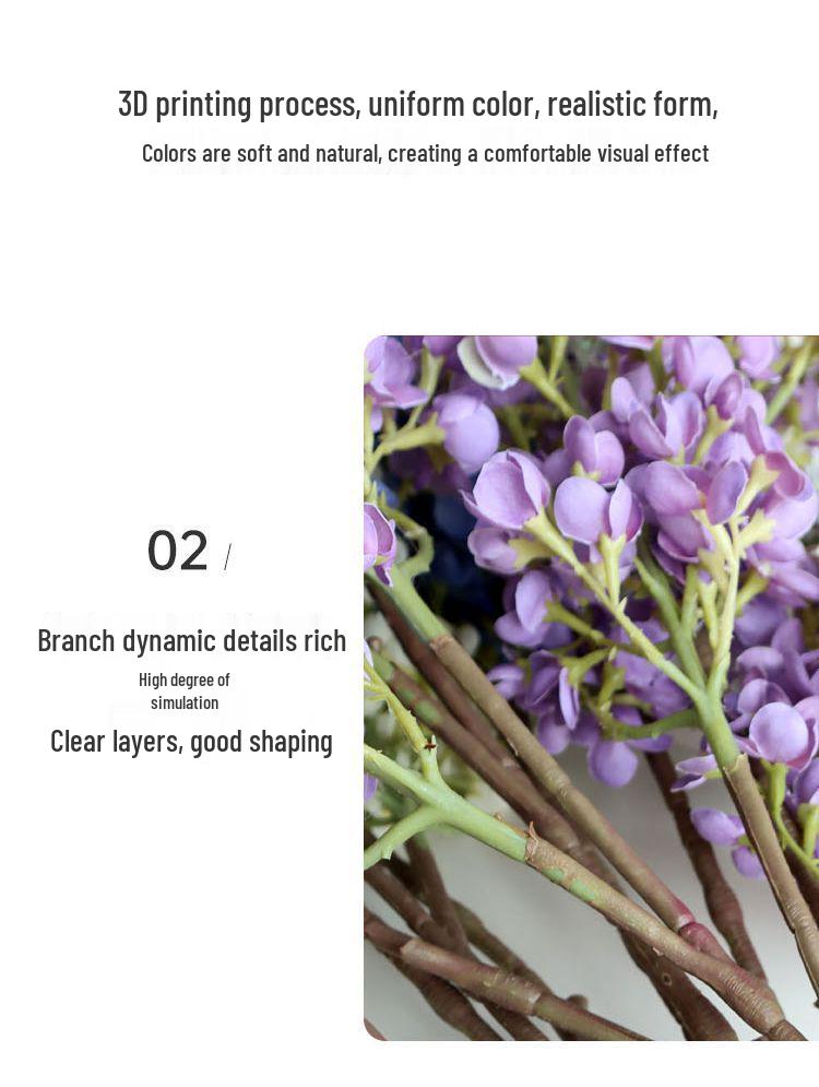 Gradient Color 3D Lilac and Hydrangea Flower Arrangement for Weddings