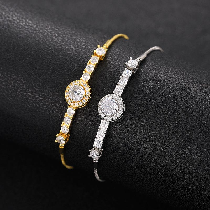 Women'S Bracelets, Fashion Personality, Daily Elegance Accessories, Round Zircon Sparkling Jewelry.