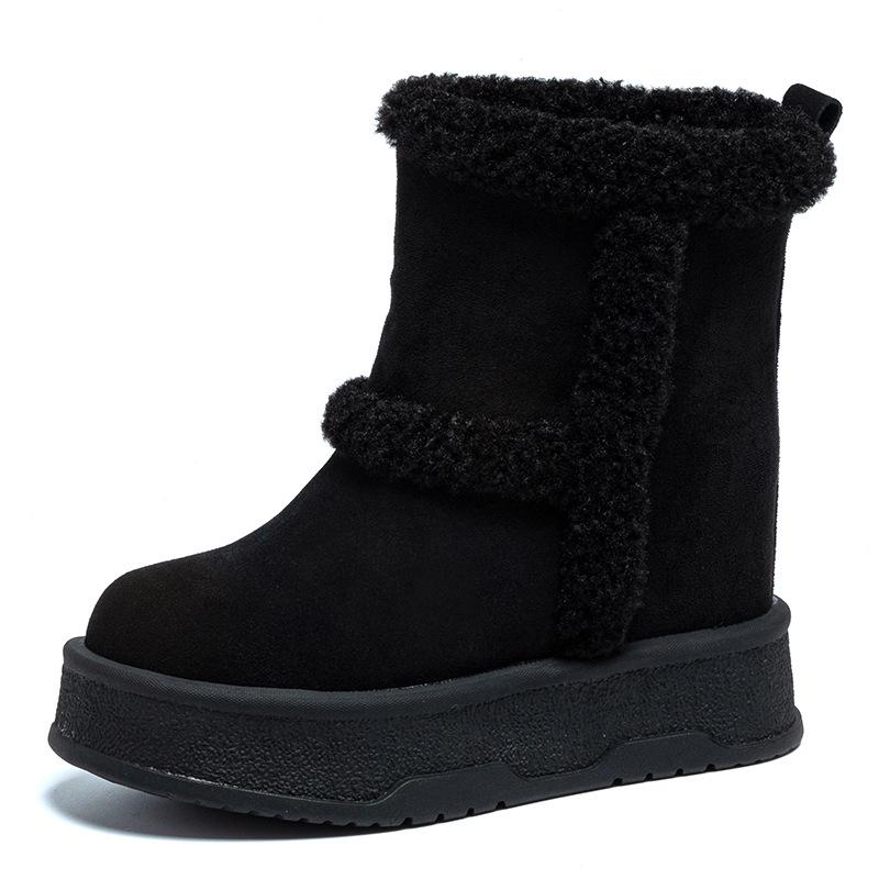 Snow boots increase in height in autumn and winter new platform casual shoes ins trendy small velvet cotton shoes A