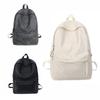 Multiple Pockets Teens Schoolbag Korean Style Travel Bag Leather Backpack Men  Boys Girls