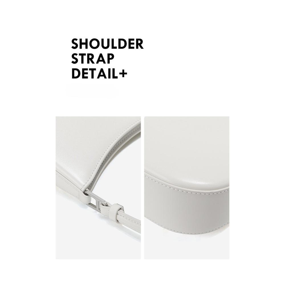 Leather Underarm Bag Premium Cowhide Crescent Bag Large Capacity Commuter Handbag Niche Light Luxury One Shoulder Baguette Bag