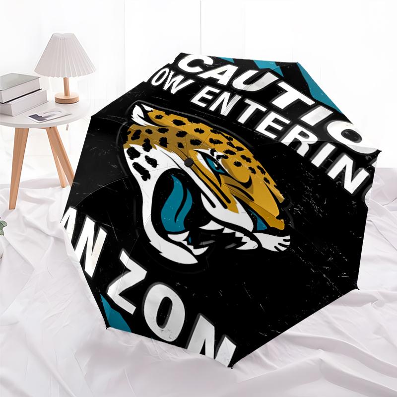 Printed Jacksonville Jaguars logo Folding Umbrella,Outdoor,Leisure,And Travel Umbrella,Durable Umbrella Fabric,Birthday And Holiday Gift