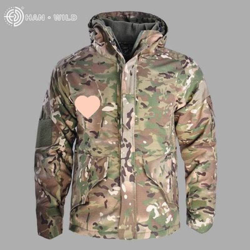 Herren- und Damen-Wasserdichte Camouflage-Taktische Jacke Set - Winddicht, mit Plus-Samt, Verdickt für Herbst und Winter.