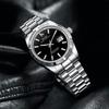 BUREI Men's Analog Quartz Watch Business Waterproof Luminous Simple Black Silver Gift