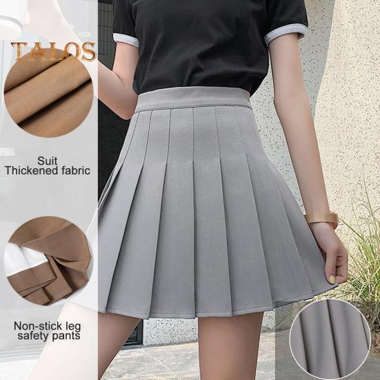 Damen-Minirock, elastischer A-Linien-Rock mit hoher Taille und Shorts-Futter, einfarbig, kurzer Rock, vielseitiger Styling-Rock