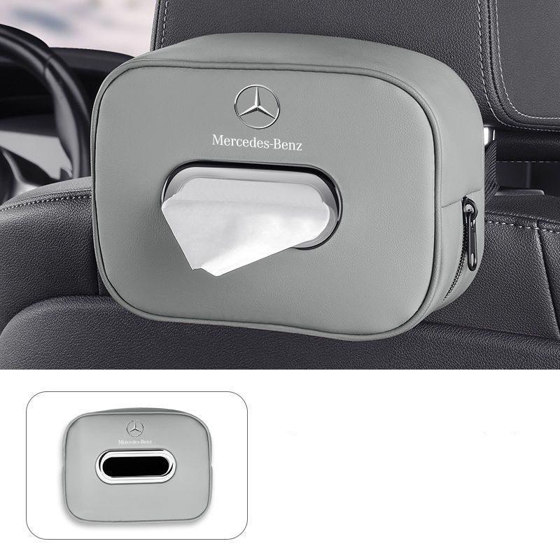 Leather Car Seat Tissue Box Storage Bag Tool For Mercedes Benz A B C E S Class CLA CLS SLK GLA GLC GLB GLK AMG W204 W205