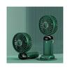 (Grün) 1 Stück wiederaufladbarer Hand-Mini-Ventilator mit 5 Geschwindigkeiten und LED-Anzeige