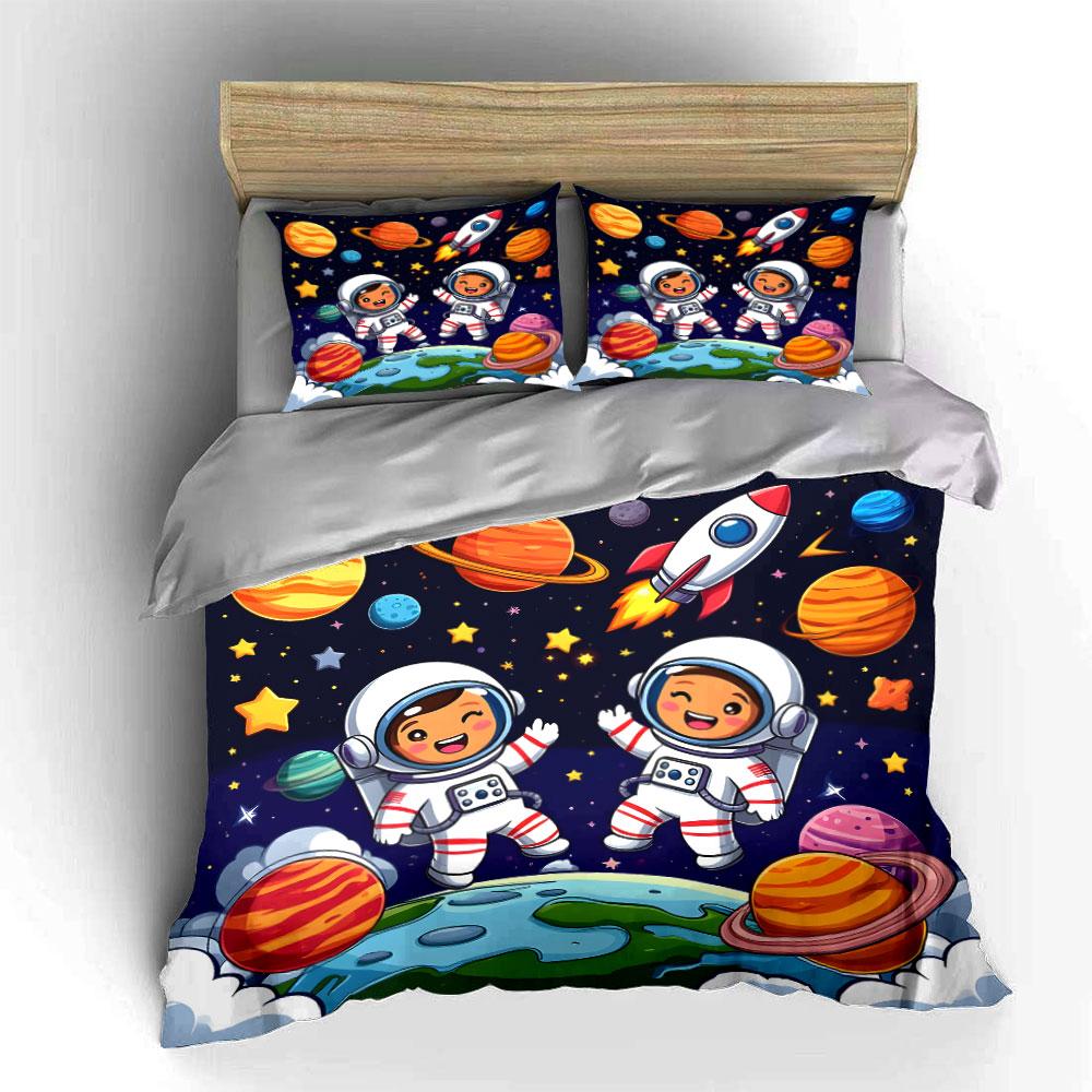 Astronaut Space Adventure Set Multiple Sizes Kid'S And Adults' Bedroom Exquisite 3Pc Bedding Set, Gift