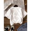 European sizes Sweet Bow Print T-Shirt - Short Sleeve Round Neck Summer Blouse Top, Casual Summer Outfits for, Playdates & Parties