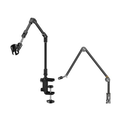 Universal Microphone Arm Stand 5 Joint Adjustment Springless Design Alloy Construction for Quiet Durability Performances