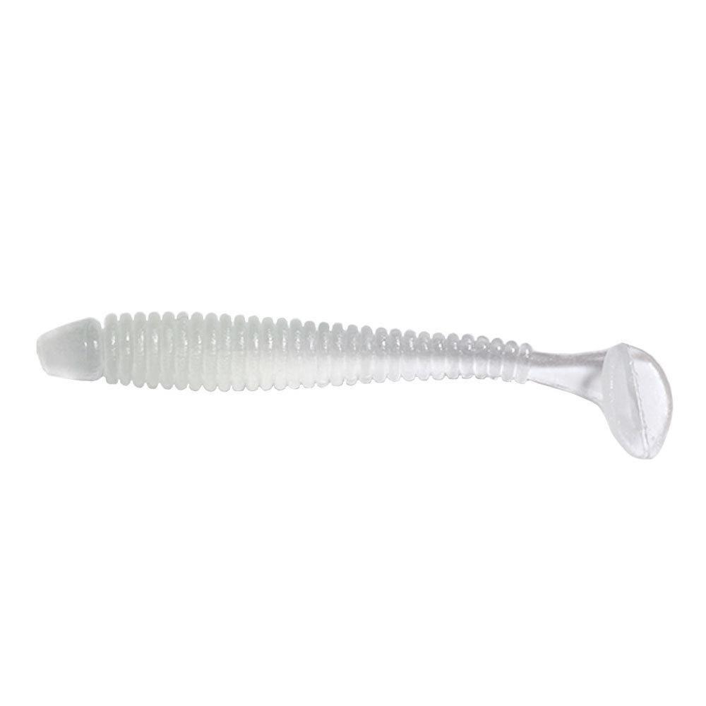 1 PACCO 5,5 cm 0,6 g 50 pezzi/sacchetto Esca artificiale morbida in plastica tipo verme con coda a palette