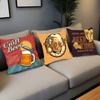 Beer Wine Retro Style Pillow Case Home Decor Throw For Sofa Bed Car Room Decor Gift Idea