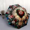 1pc Stained Glass Heart Automatic Umbrella Portable Home Essential Umbrella, Iron Umbrella Structure Suitable for All Seasons Yy251123149