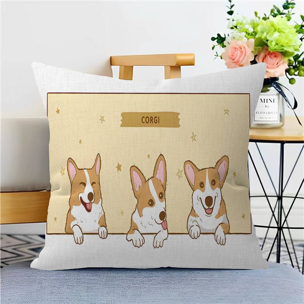 

Чехол для подушки Корги Стич Счастливый Дракон Чехол для диванной подушки Домашнее украшение комнаты Детский подарок 12x12Inch