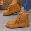 Winter Suede Vintage Plus Size 36-43 Ankle Boots Women's 2026 New Round Toe Wedge Heel Short Boots Women Casual Fashion Footwear