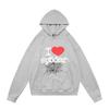 Unisex Hip Hop Oversized Hoodie With 3D Foil Web Print Cotton Heavyweight Sweatshirt Winter