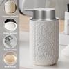 Ceramic Bathroom Foam Soap Dispenser with Silver Pump, Refillable Lotion Dispenser, Blue