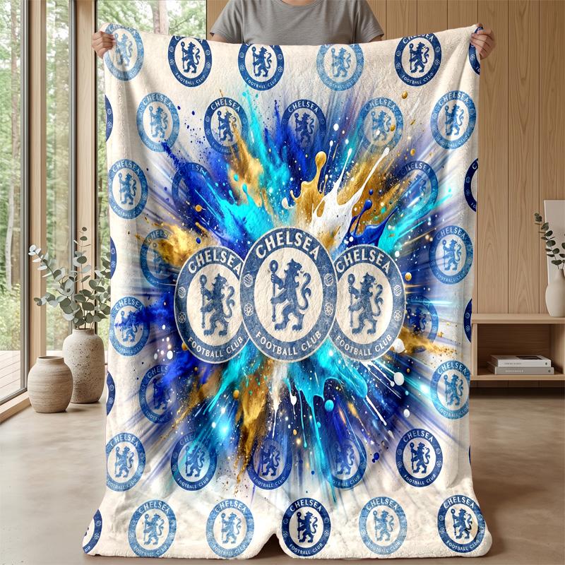 Chelsea FC Theme blanket Soft Flannel Blanket Plush Throw Blanket Cozy Sofa Bed Blanket for Home Decor