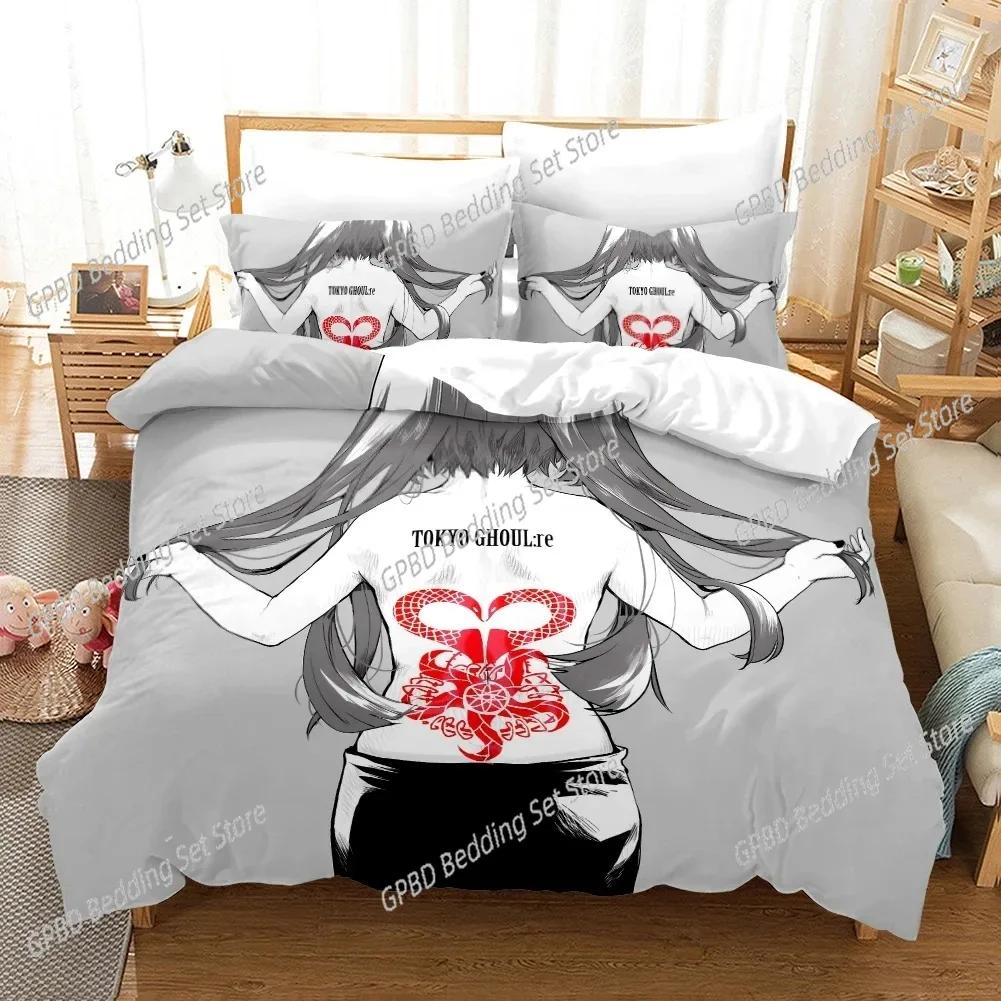 Comforter Anime Tokyo Ghoul 3D Bedding Set Comforter Linen S Home Decor Single Double Twin King Queen