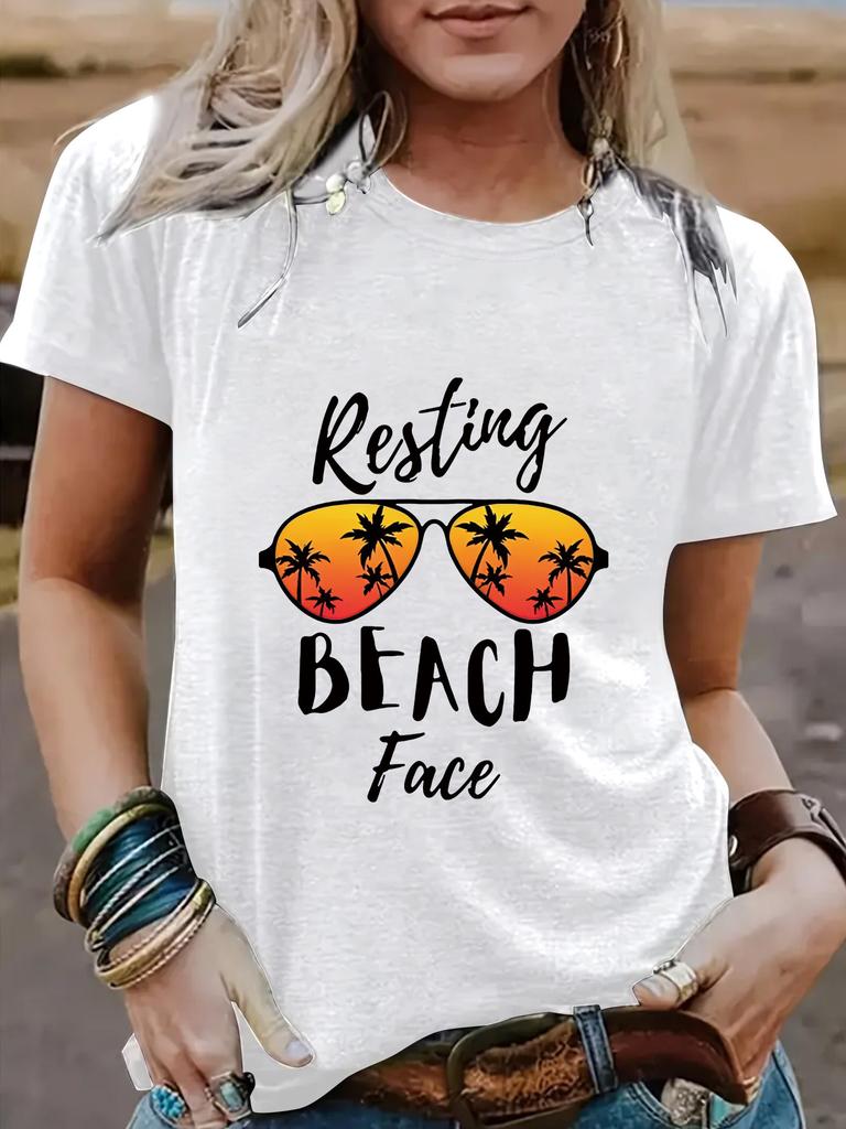 Short-sleeved T-shirt European and American summer new women's fashion casual home commuting versatile round neck short-sleeved T-shirt