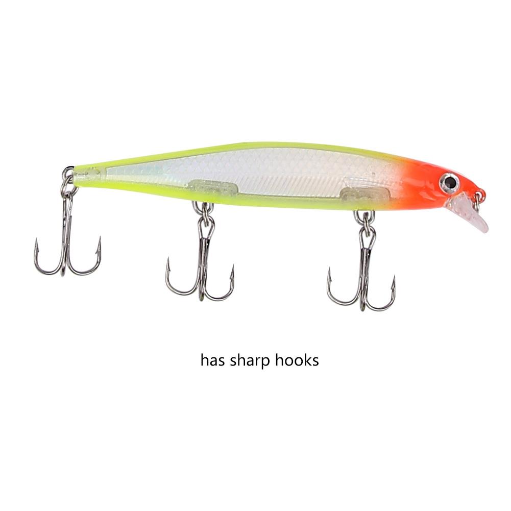 HENG JIA 11CM Vivid Lures Artificial Minnow Fishing Bait with Hooks