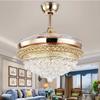Modern Luxury Crystal Chandelier Atmosphere Living Room Fan Light Remote Control Chandelier Bedroom Dining Room Ventilation