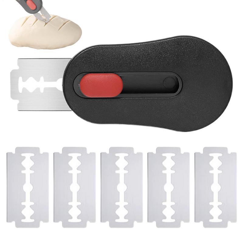 Nástroj na nařezávání chleba Lame Kráječ na těsto na kváskový chléb s 5 ks čepelí Magnetický nůž na nařezávání chleba Kuchyňské pomůcky Pečicí nástroje