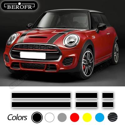 Für MINI Cooper F56 R56 F55 F57 R57 JCW Zubehör Auto Haubenaufkleber Motorhaubenstreifen Motorabdeckung Band Heck Vinyl-Aufkleber