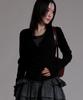 LIKE THE MOST Striped Inner Layered Cardigan T-Shirt_Black