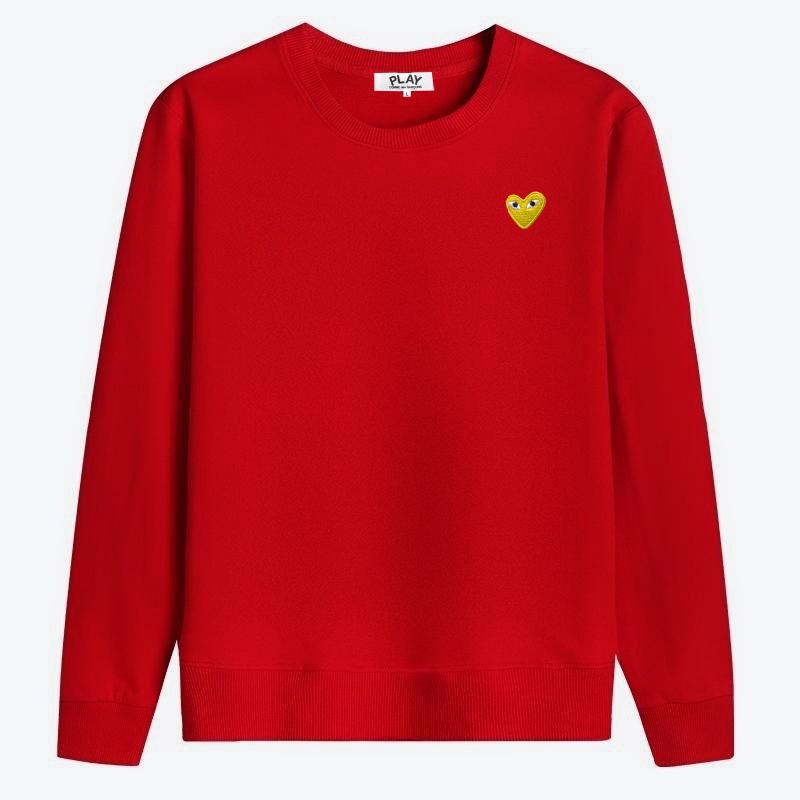 Přeshraniční japonská trendy značka Vyšívaná červená srdce Čistá bavlna Dlouhý rukáv Mikina - Unisex.