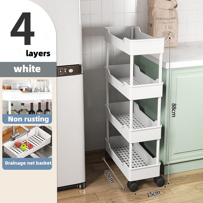 Mobile Bookshelf Storage Rack Multi-layer Bathroom Shelves Household Snacks Storage Rack Storage Trolley Household Accessories