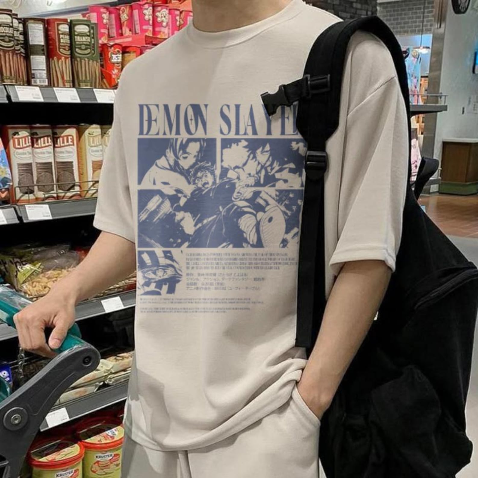 Demon Slayer Inspired Vintage Anime Shirt, Manga Panel Streetwear Tee S