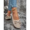 Stitching Bow Solid Color Women's Flat Loafers