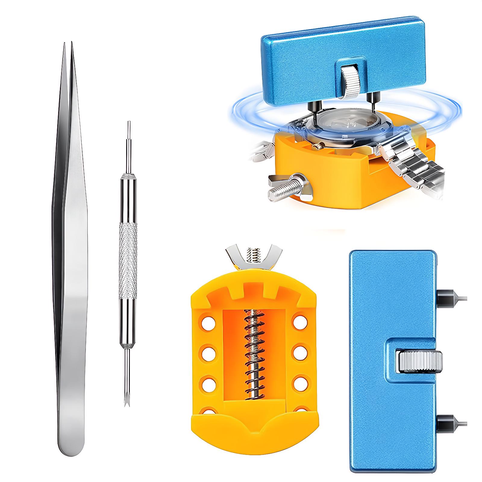 Набор из 4 инструментов для ремонта часов: Двухштырьковые открыватели большого диаметра для задних крышек часов