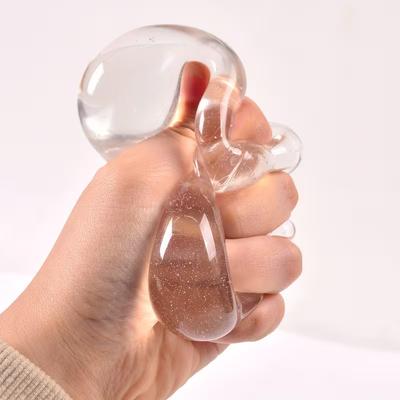 1/2Pcs Transparent Maltose Round Ball, Gentle Rebound, Pinch Press Toy Safe Use Nice Decor Good Gift, Present For Kids