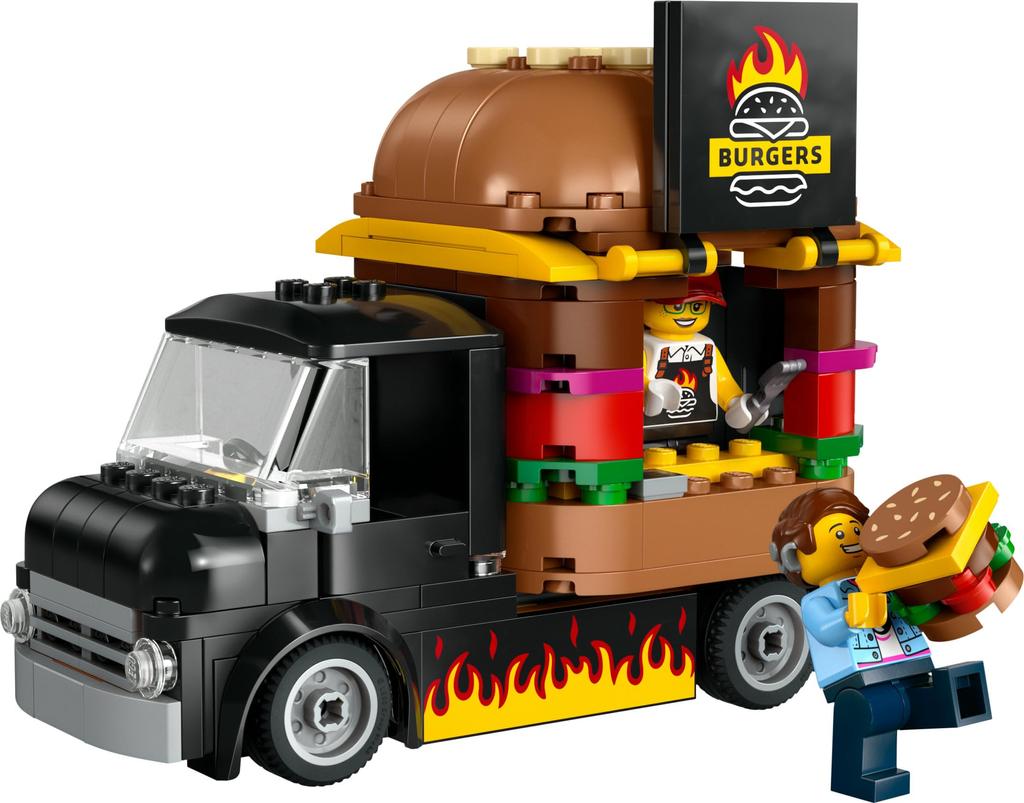 LEGO City Burger Truck Toy Present Birthday Block Educational Christmas Boys Girls Children 5 Years Old 6 Years Old 7 Years Old 8 Years Old Vehicle