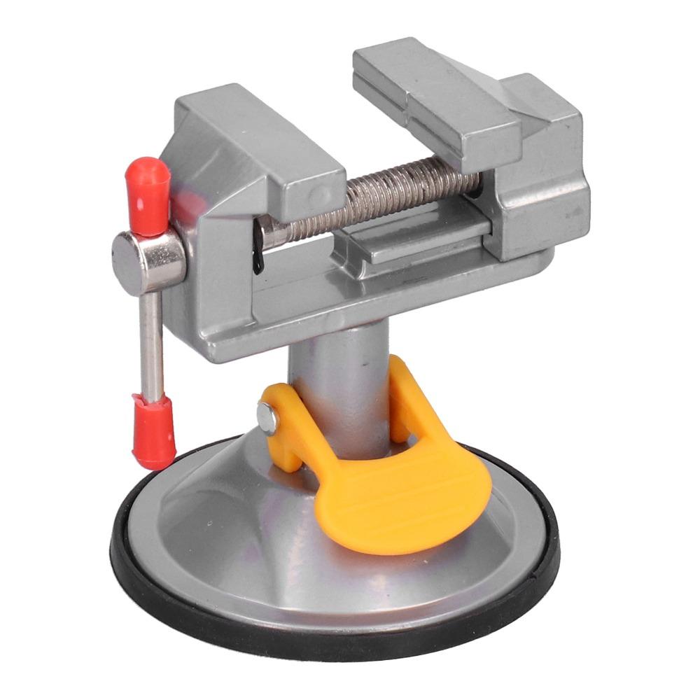 360 Degree Swivel Mini Bench Vise Suction Cup Base Adjustable Clamping Drill Press Vise Aluminum Alloy Suction Vise