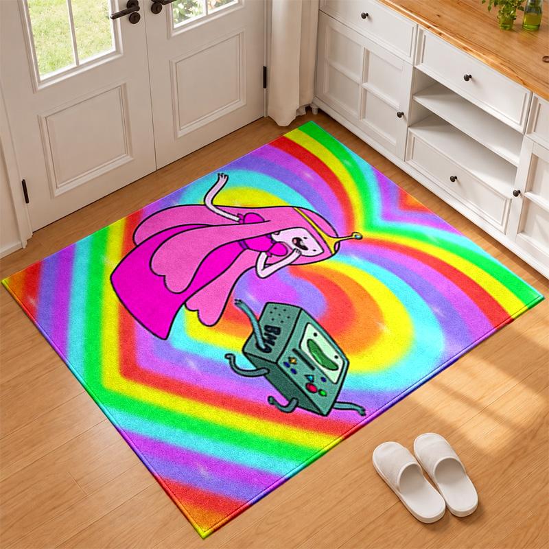 Adventure Time Carpet Door Mat for Living Room or Bedroom Protective Mat Under Chair Office Decoration Christmas Gift Birthday Present