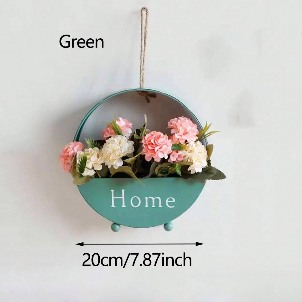 1pc-Wall Hanging Planter Oblate Flower Vase for Hydroponics Plants Home Office Living Room Decor