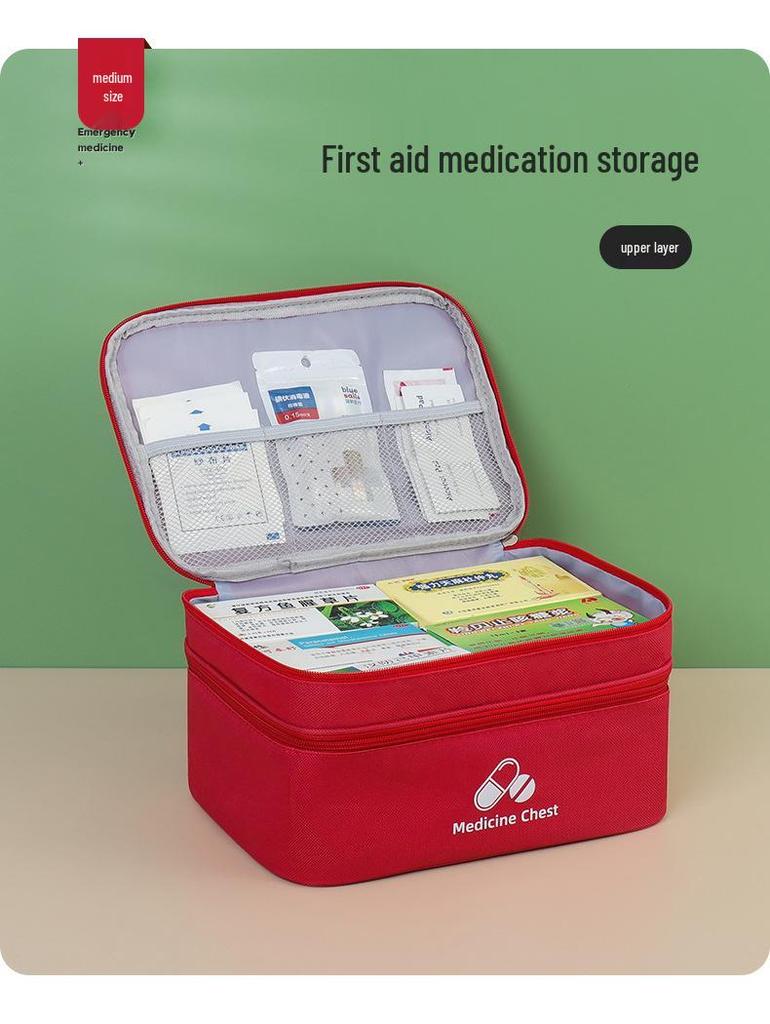 Convertible Double-Layer Medicine Storage Bag: Portable Medical Kit for Travel and Outdoor First Aid