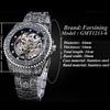 Mechanische Herrenuhr Automatische Armbanduhr Luxus Diamant Edelstahl Skelett Uhren Gold Relogio Masculino