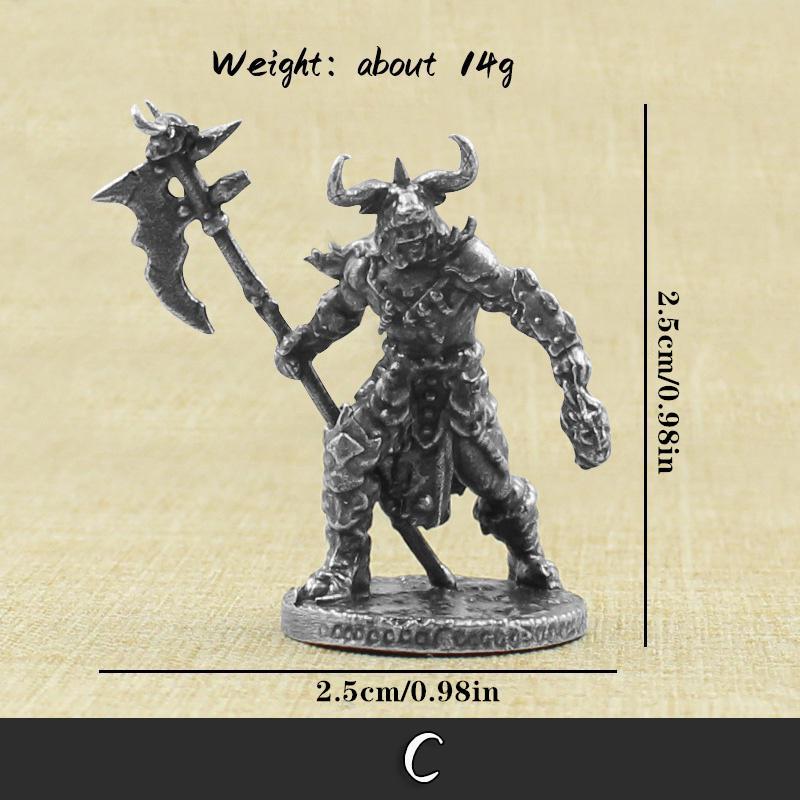 White Brass Mythological Gladiator Soldiers Figurines Miniatures Vintage Metal Soldiers Model Statue Desktop Ornament Gift.