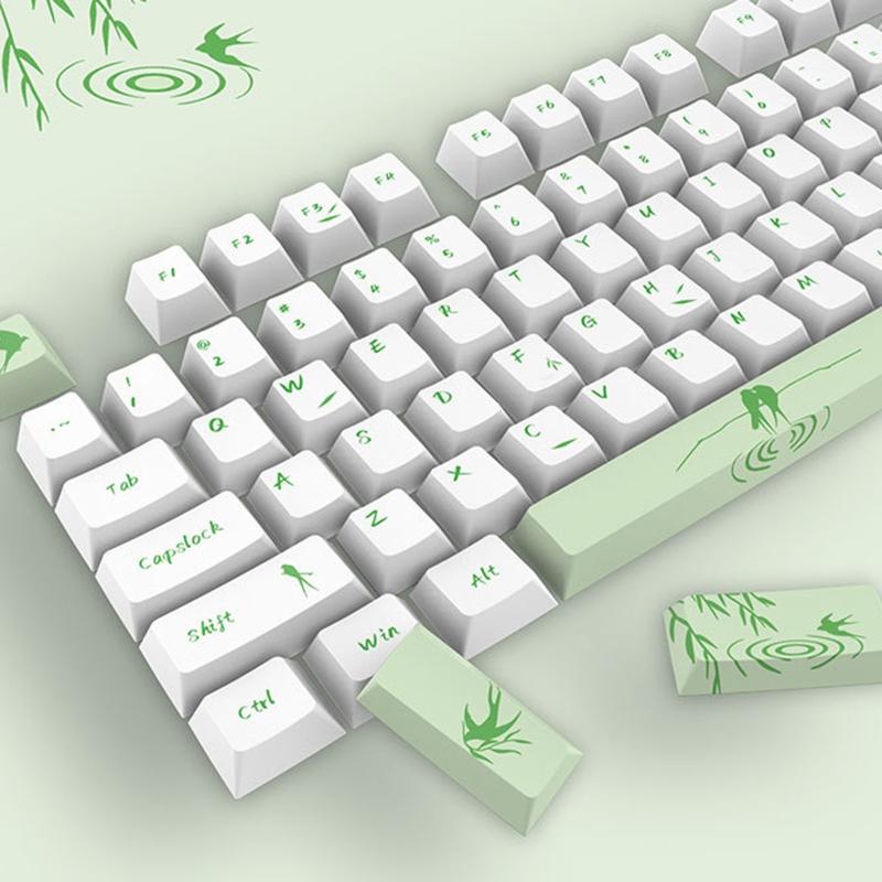 Höhen Tastenkappen für 108-Tasten 5-seitig Farbsublimation PBT Mechanische Tastatur Tastenkappen Passend für 61 64 84 87 96 98 Tastenfeld