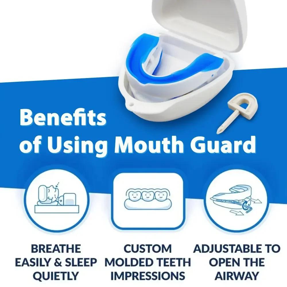 Protège-bouche anti-ronflement Embouchure en silicone Stop ronflement Bruxisme Aide au sommeil Protection contre l'apnée Dispositif anti-ronflement pour les dents Ronflement oral