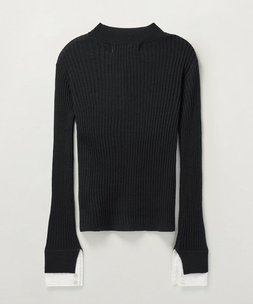 Seteo (W) Cuff Mock Neck Knit Black