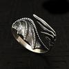 New Taigu Men's Trendy Silver Jewelry Dragon Wings Adjustable Retro Women's Ring Ins Niche Design