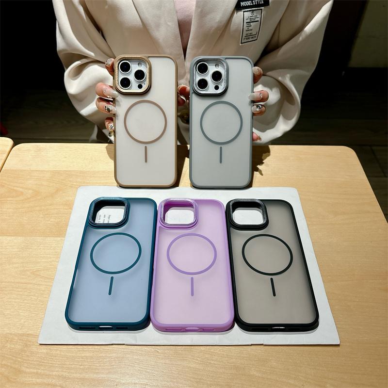 Luxury Matte Magsafe Case for iPhone 16E 14 15 16 Plus 11 12 13 16 Pro Max Hard Wireless Charging Magnetic Shockproof Cover