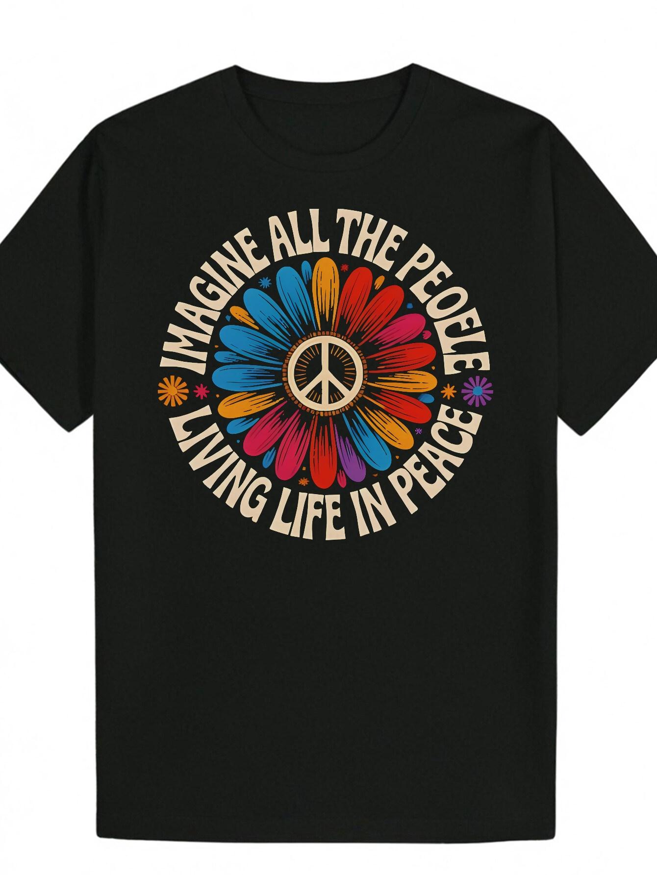 

Colorful Floral Print - Imagine Peaceful Coexistence for Everyone Theme Design Suitable for Daily Leisure Outdoor Activitie... S разноцветный
