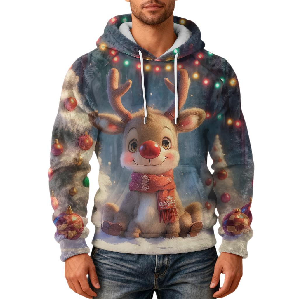 Herrenmode Freizeit Kapuzenpullover Kapuze Plüsch Lange Ärmel