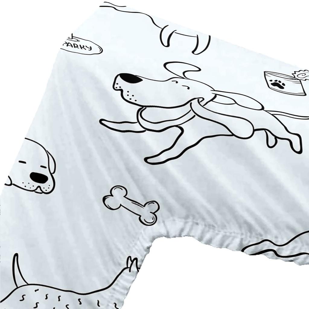 Cartoon Cute Puppy Pattern Bed Hat Four-piece Bedding Set Bedroom Dormitory Bedding Decoration